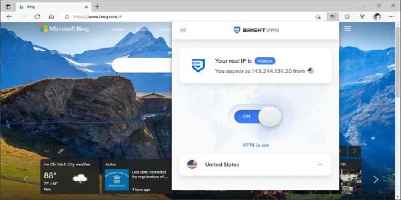 Người dùng có thể vào web Bright VPN để kiểm tra các thông tin về địa chỉ IP